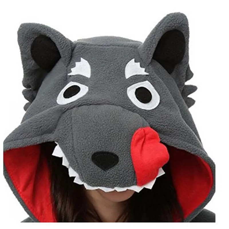 Smiffy`s Carnaval verkleed Wolf onesie - volwassenen - dieren kostuum | Fun en Feest