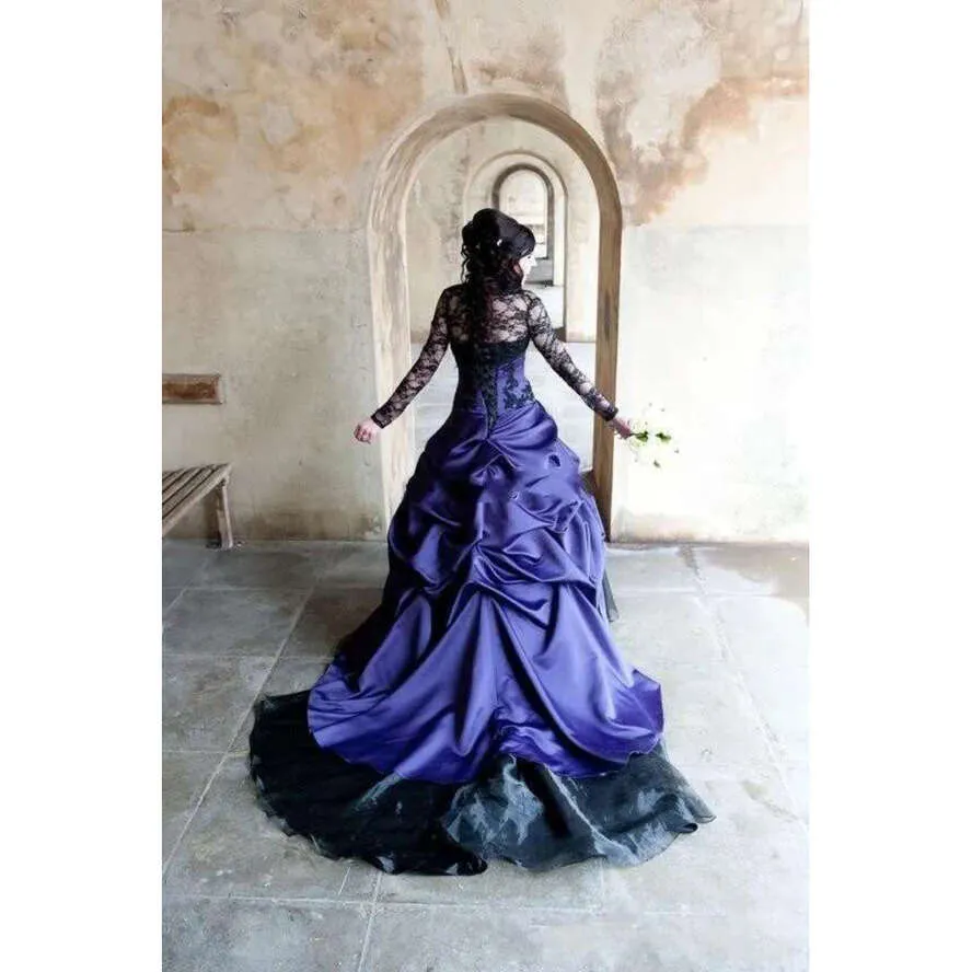 black and purple wedding dress plus size WEDTREND Women Purple Plus Size Mother Of The Bride Dress With Appliques A Line Long Wedding Party Dress, Purple / 4XL