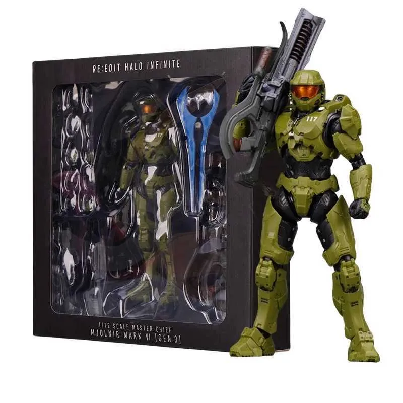 Halo Master Chief Action Figure 1/12 Scale Mjolnir Mark VI