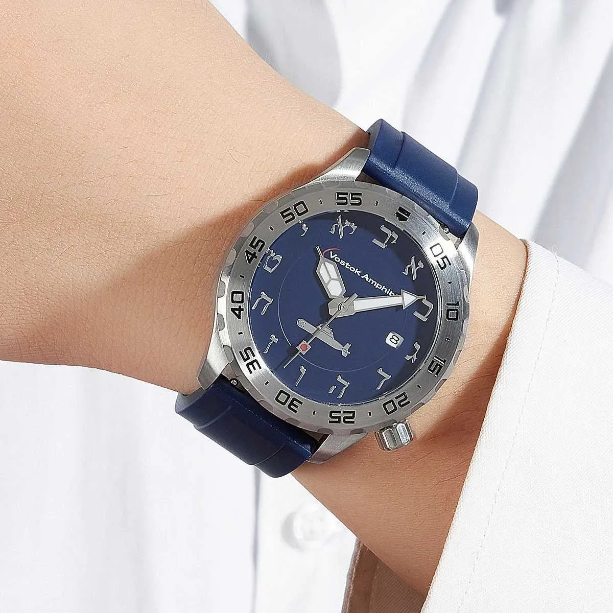 Wristwatches Je Hebrew Numeral Dialing Mechanical Mens Waterproof