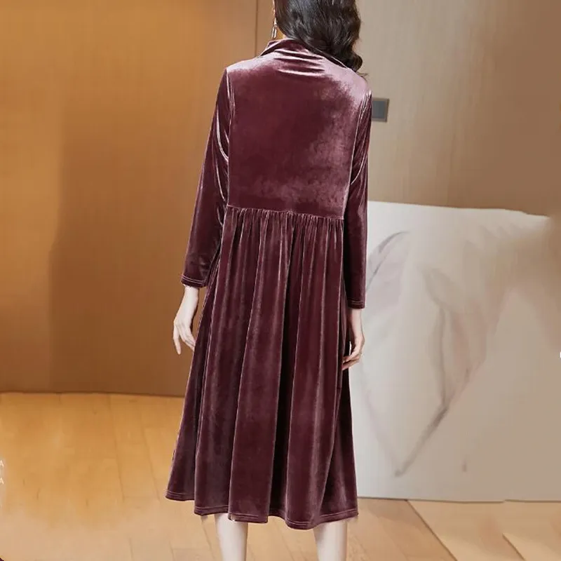 Winter Women Velvet Turtleneck Dress Mid-Calf Long Sleeve Brown Vintage from Dhgate Basic & Casual Dresses - price 31.02 Winter Women Velvet Turtleneck Dress Mid-Calf Long Sleeve Brown Vintage from Dhgate Basic & Casual Dresses - price 31.02