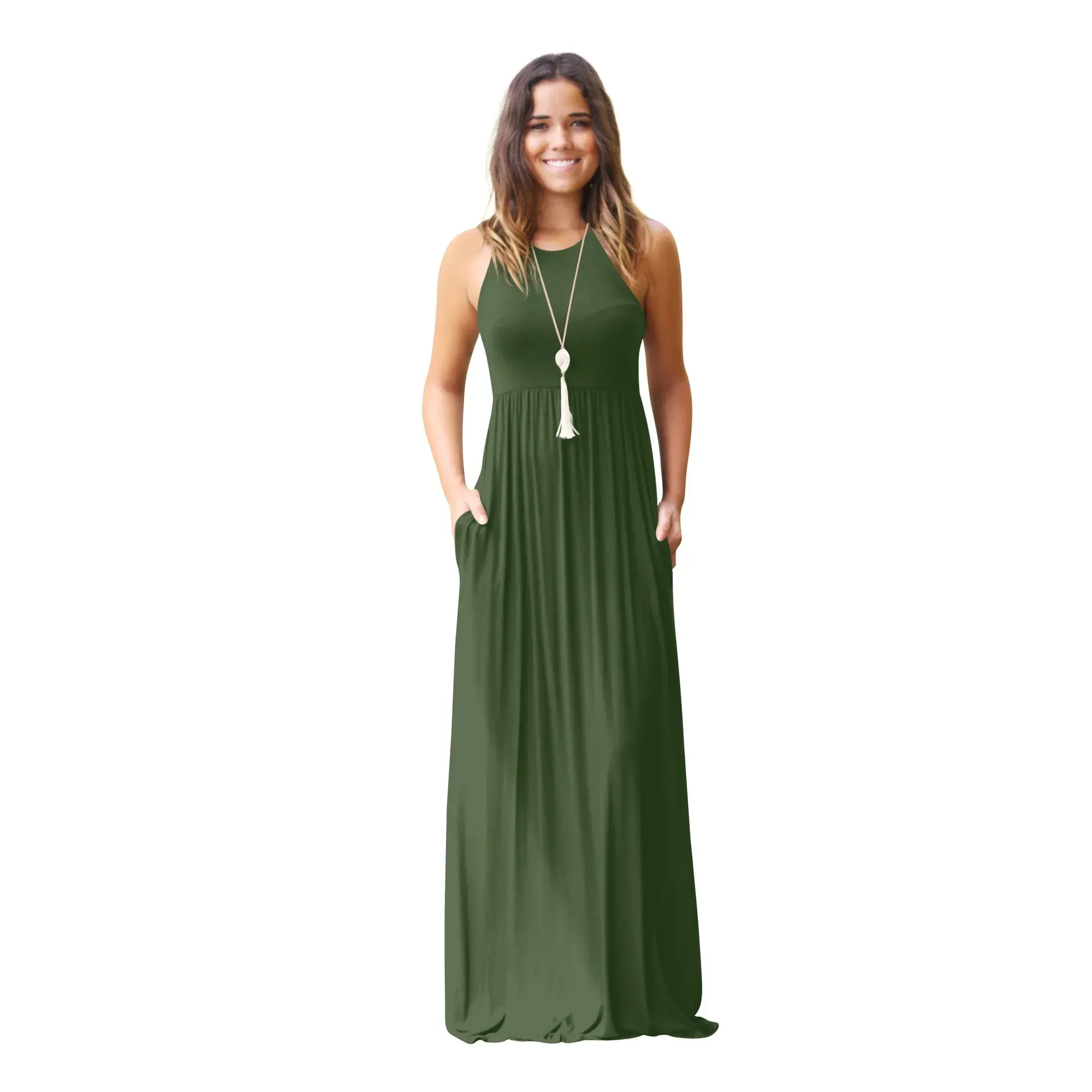 Sleeveless Empire Waist Maxi Dress: Flowing Summer Comfort, Shop Now! from  Dhgate Basic & Casual Dresses - price 14.75