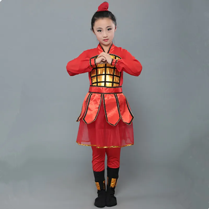 Déguisement Mulan Fille – Robe Hanfu Rouge Pour Carnaval, Anniversaire & Fête Costumée 4-12 Ans