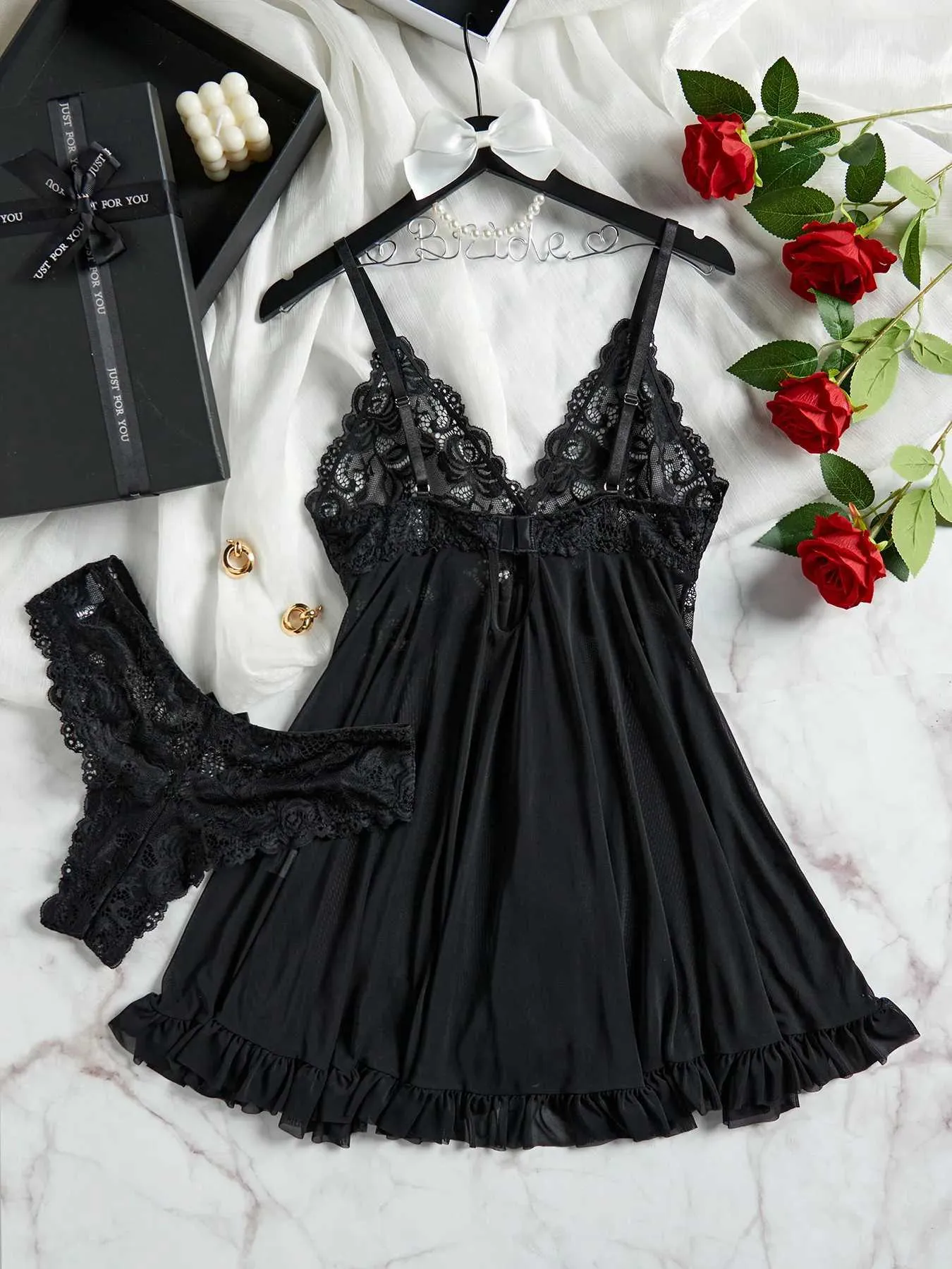 lulu chu sex toy Women's Sexy Lingerie Sexy Lace Temptation Chiffon Pajamas Buy cheaply on  Joom main image 0
