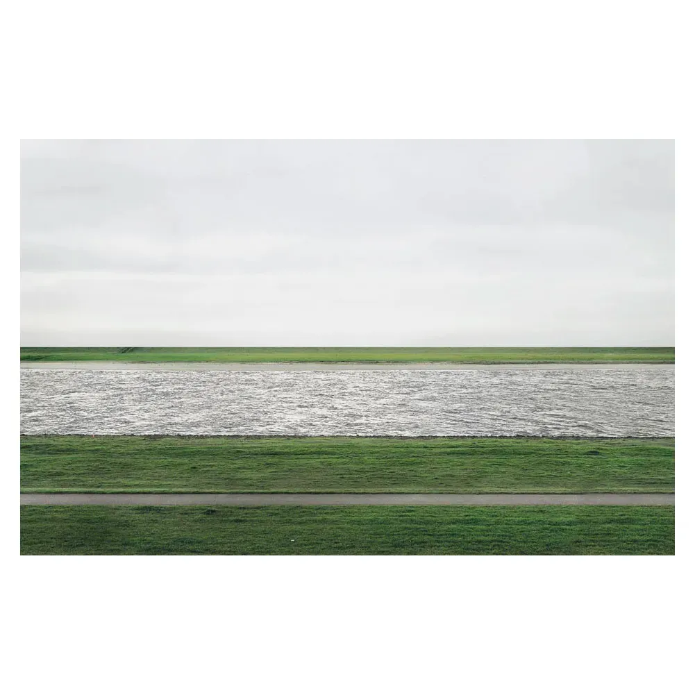 Andreas Gursky Photography Rhein II Canvas Print Poster with Frame
