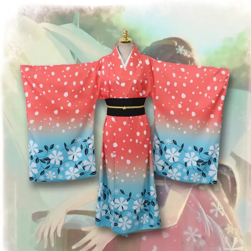 Kimetsu no Yaiba Koyuki Cosplay Costume Japanese Kimono Uniform for Women  White - Main Image