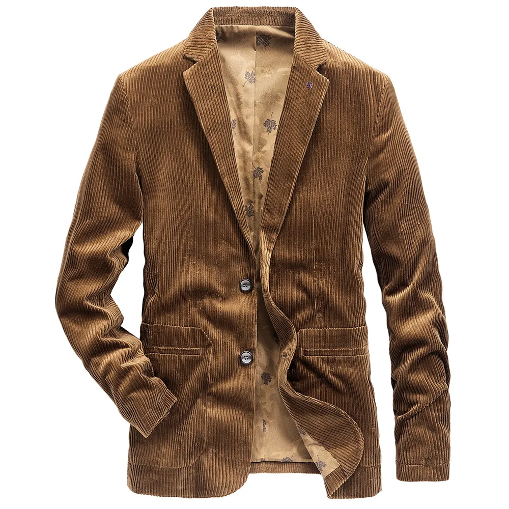 WZIKAI Casual corduroy blazer voor heren, slim fit, werkkleding, sportjas met één knop, Marineblauw, XL WZIKAI Casual corduroy blazer voor heren, slim fit, werkkleding, sportjas met één knop, Marineblauw, XL