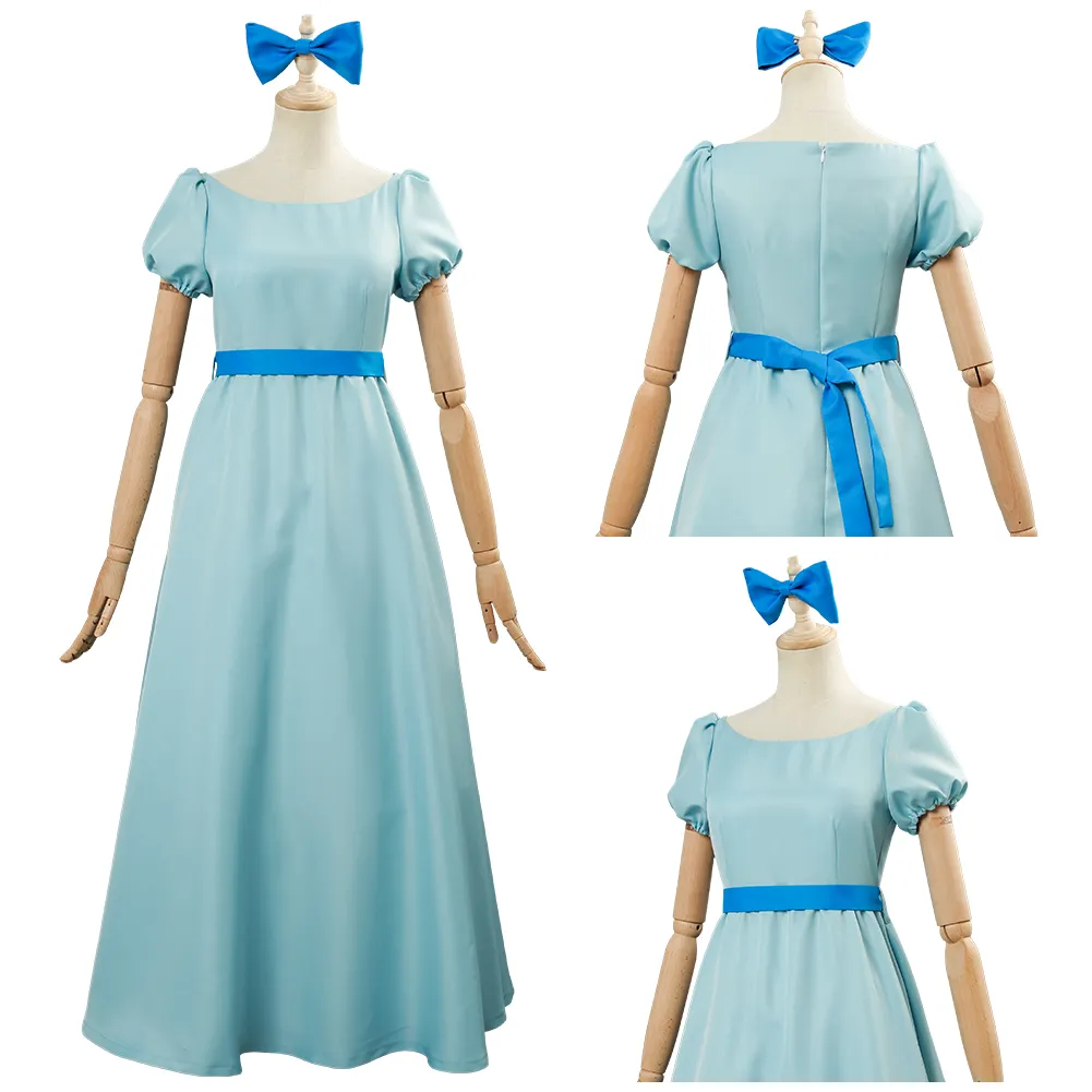 Blue Anime Pan Wendy Darling - Long lancha dress Outfit for Halloween, Carnival, and Parties Blue Anime Pan Wendy Darling - Long lancha dress Outfit for Halloween, Carnival, and Parties