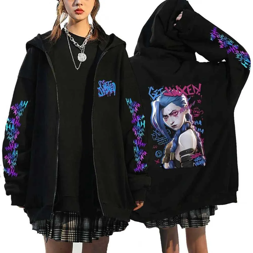 Arcane Jinx Graffiti Hoodie - Mens Zipper Sweatshirt, Hip