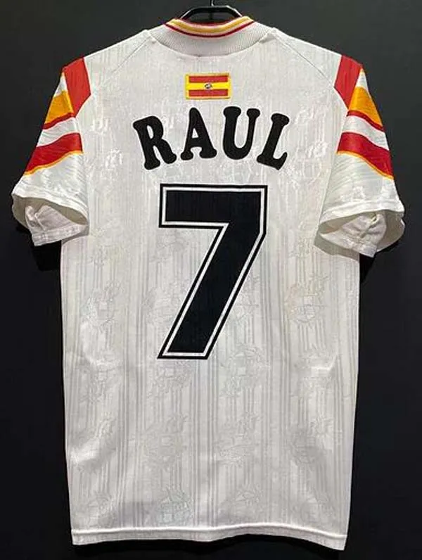 専用90s  soccer SPAIN game shirts Spain Retro Soccer Jersey Raul, Xavi, Iniesta, From
