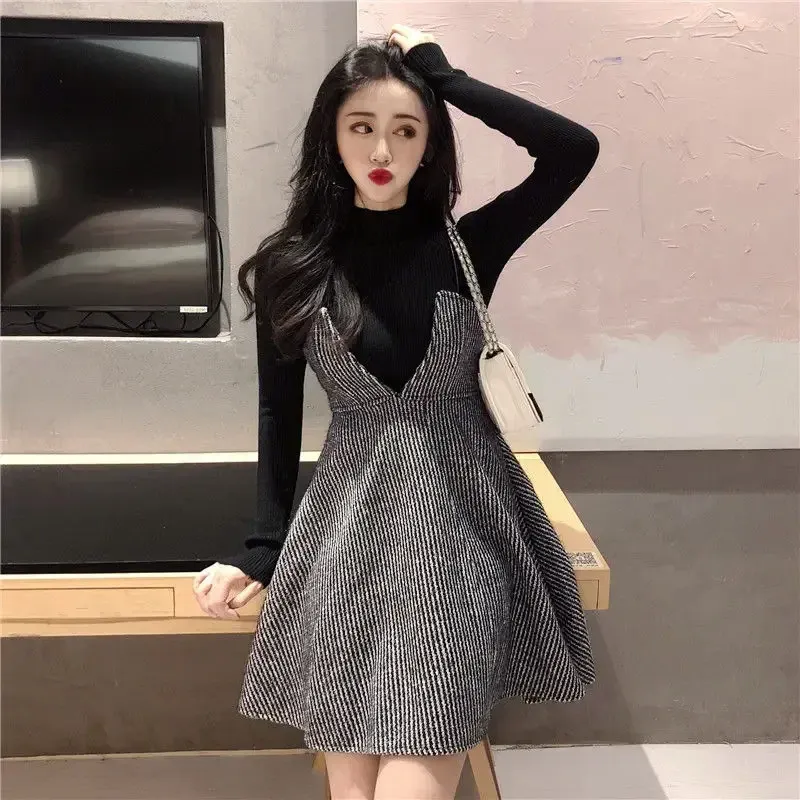 Korean Grey Sweater Dress, Chic Womens Fashion | DHgate Korean Grey Sweater Dress, Chic Womens Fashion | DHgate