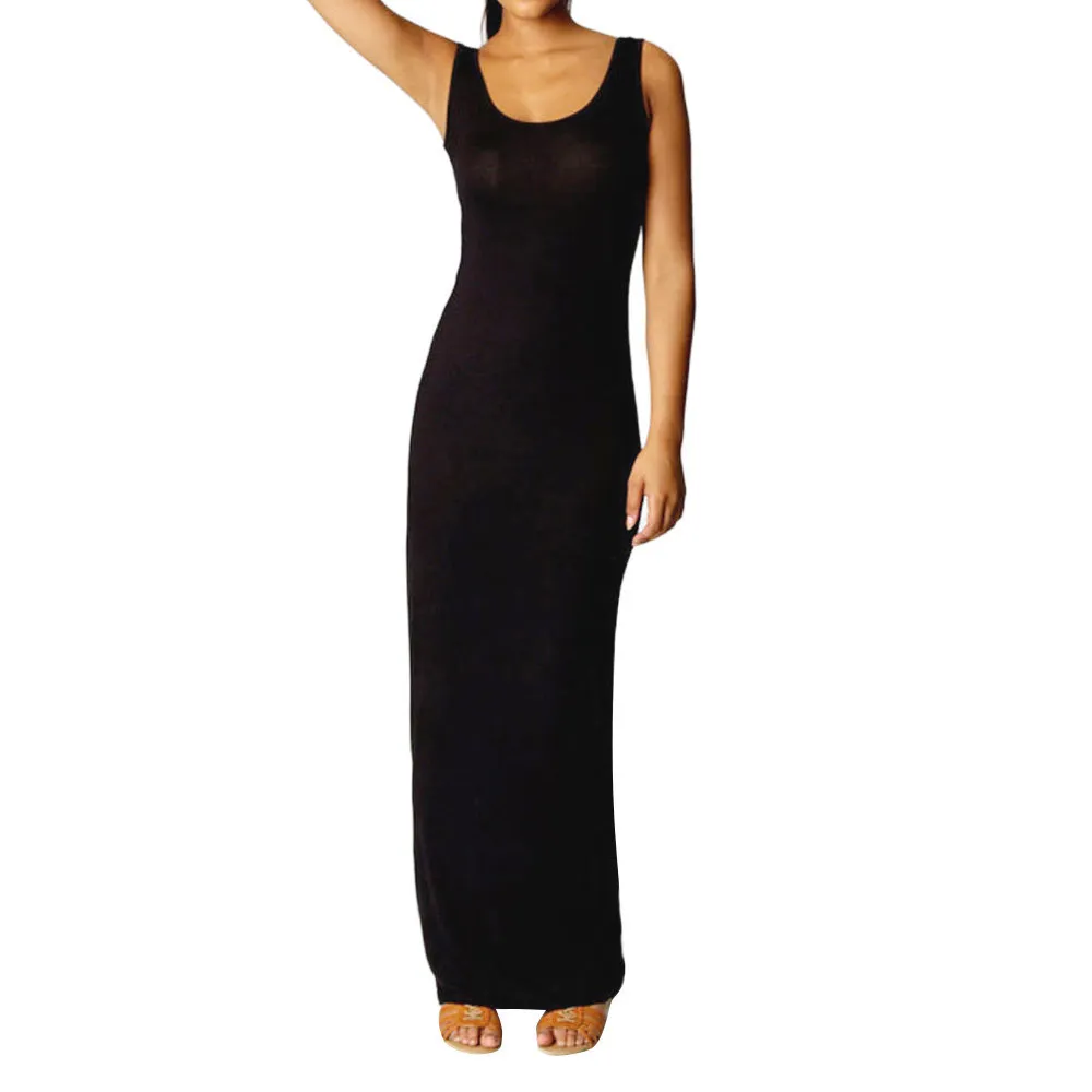 Women's Sleeveless Bodycon Maxi Dress - Basic Long Summer Sleeveless party Dress with Slimming BottomingColor: RedMaterial: Smooth, possibly stretchy Women's Sleeveless Bodycon Maxi Dress - Basic Long Summer Sleeveless party Dress with Slimming BottomingColor: RedMaterial: Smooth, possibly stretchy
