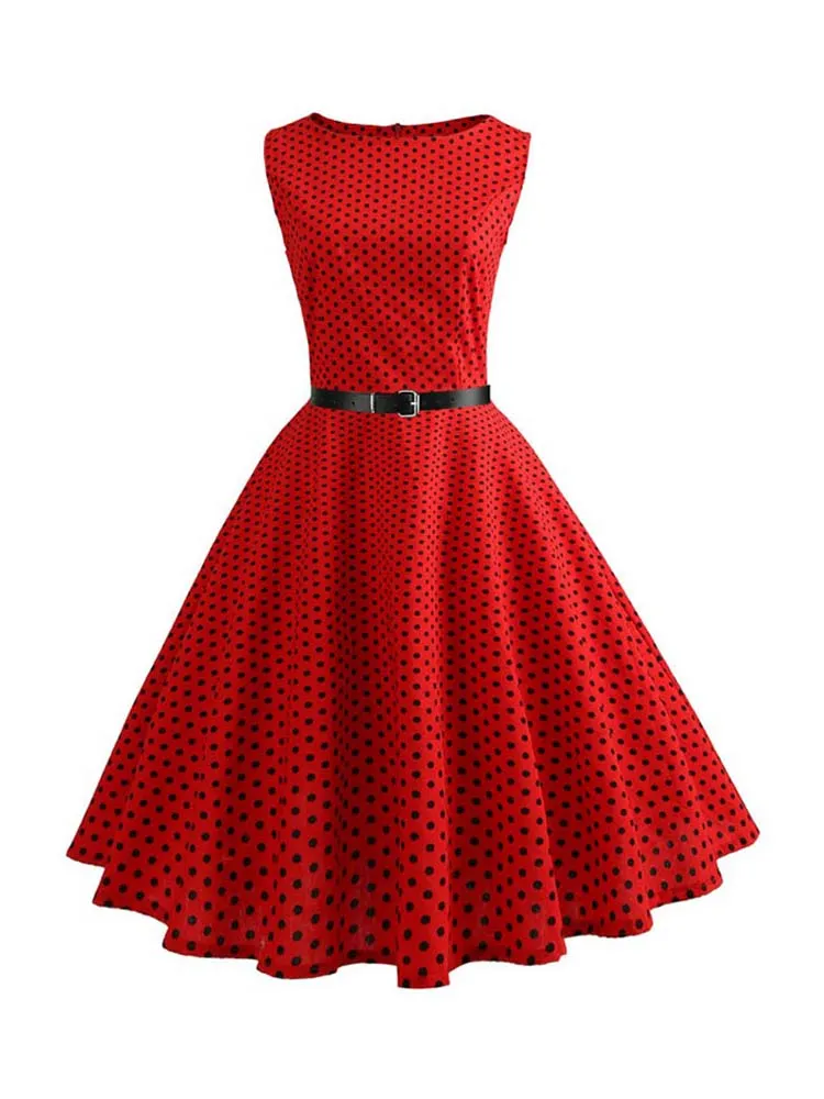 fitted lace wedding dress Red Polka Dots Halter Classis Style 1950S Dress – Jolly Vintage main image 0