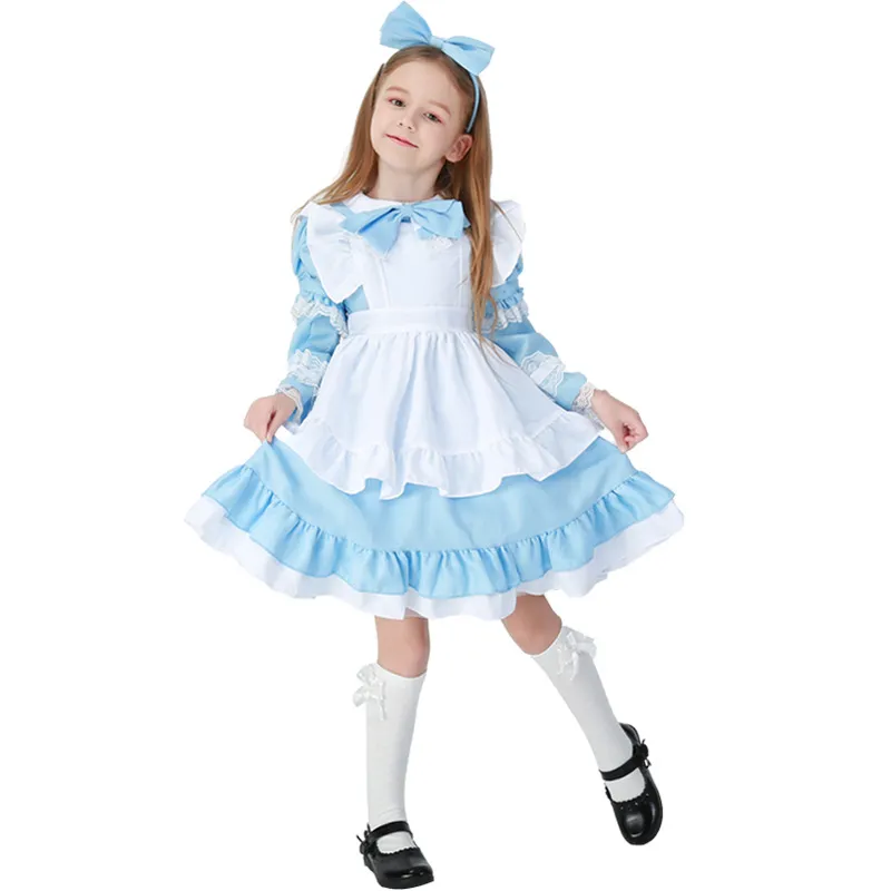 blue and white and gold dress Alice in Wonderland Dress – Pure Magic main image 1