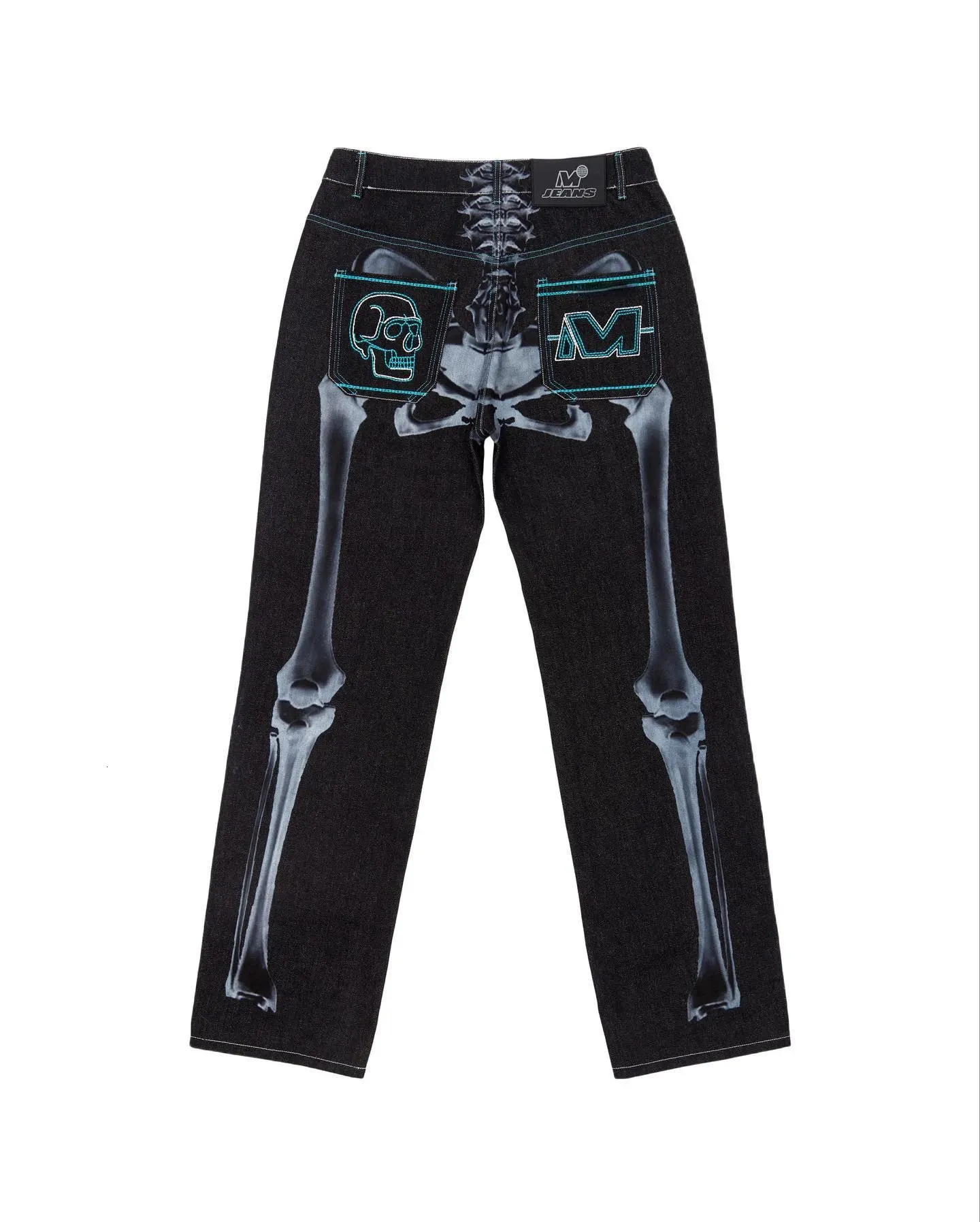 Y2K Streetwear Jeans - Harajuku Hip Hop Skeleton Graphic