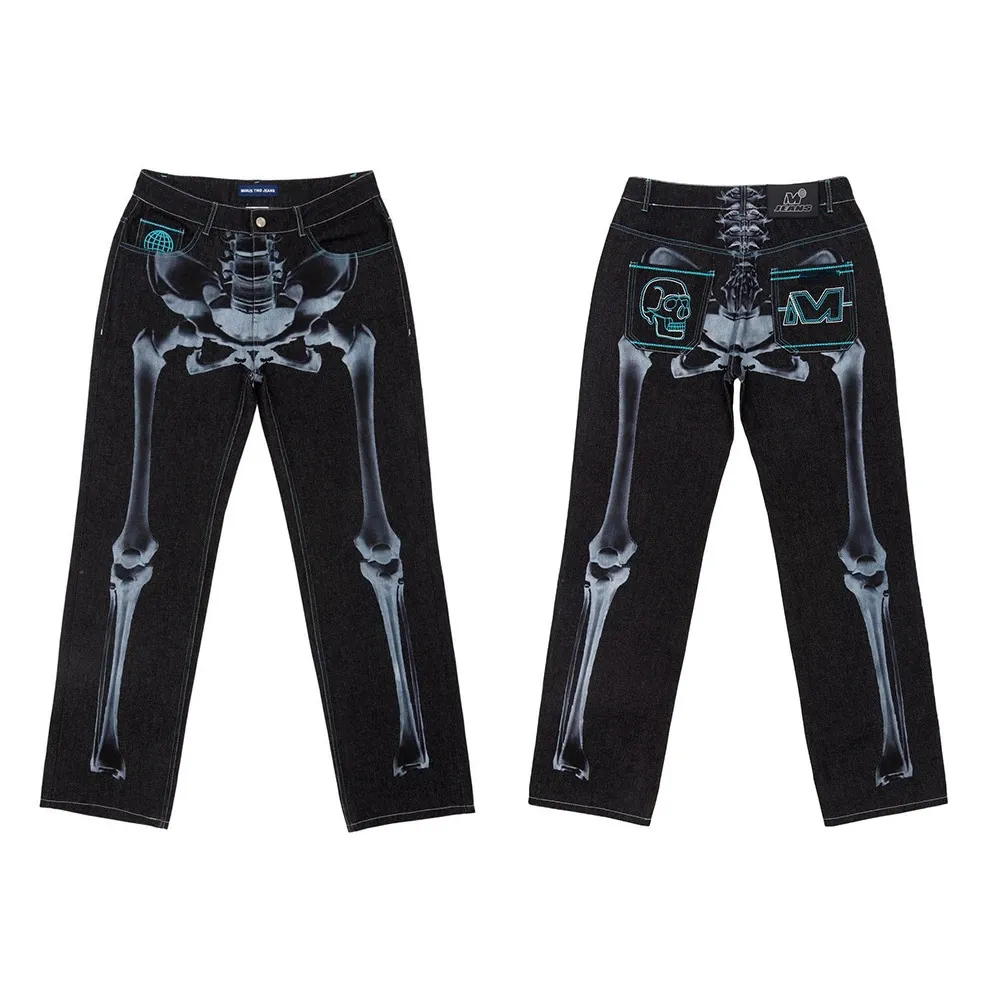 00s archive scull print pants y2k グランジ 00s archive scull print pants y2k グランジ Unisex Y2K Hip