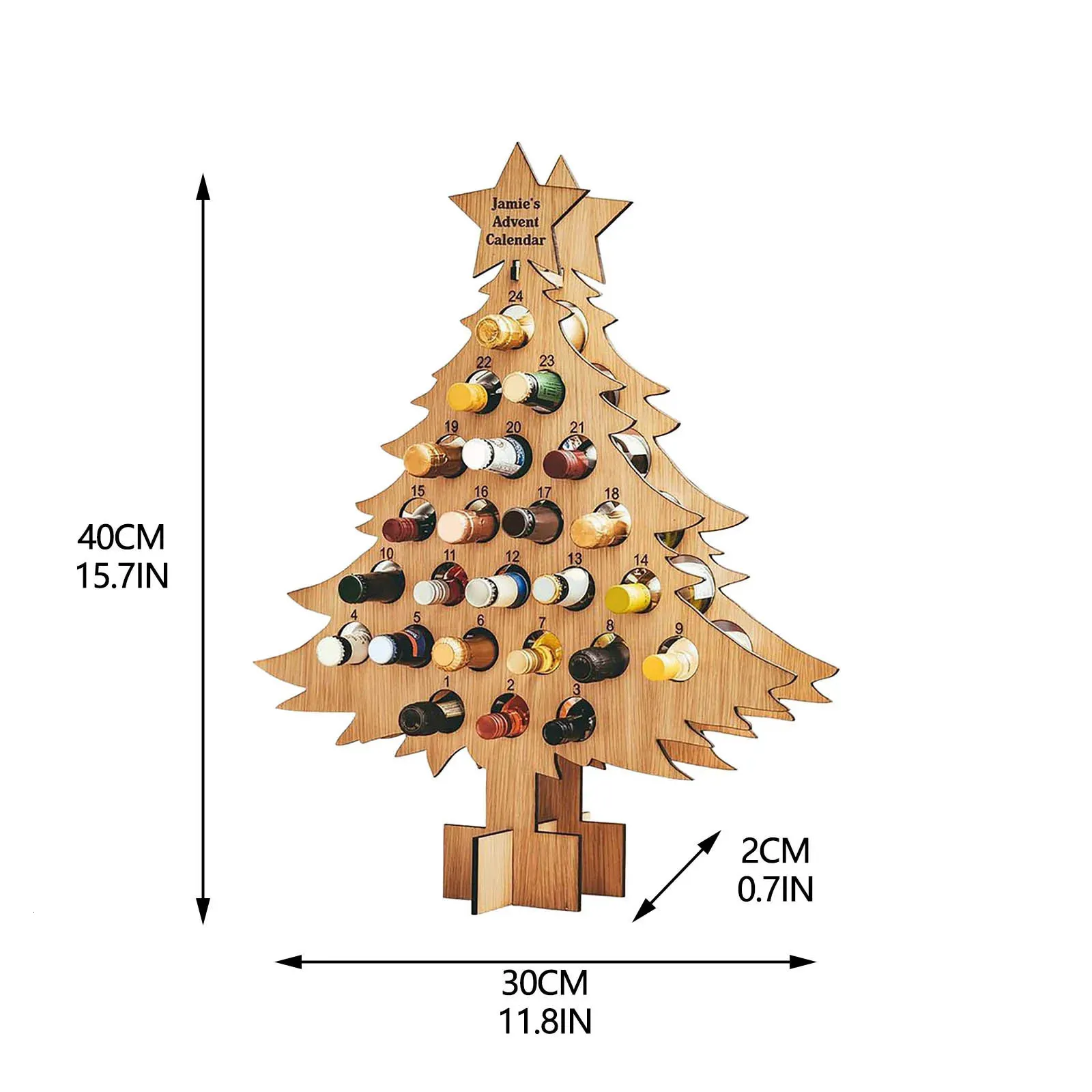 Wooden Christmas Tree Bottle Holder Beer Rack Wine Bottle Holders Xmas ...