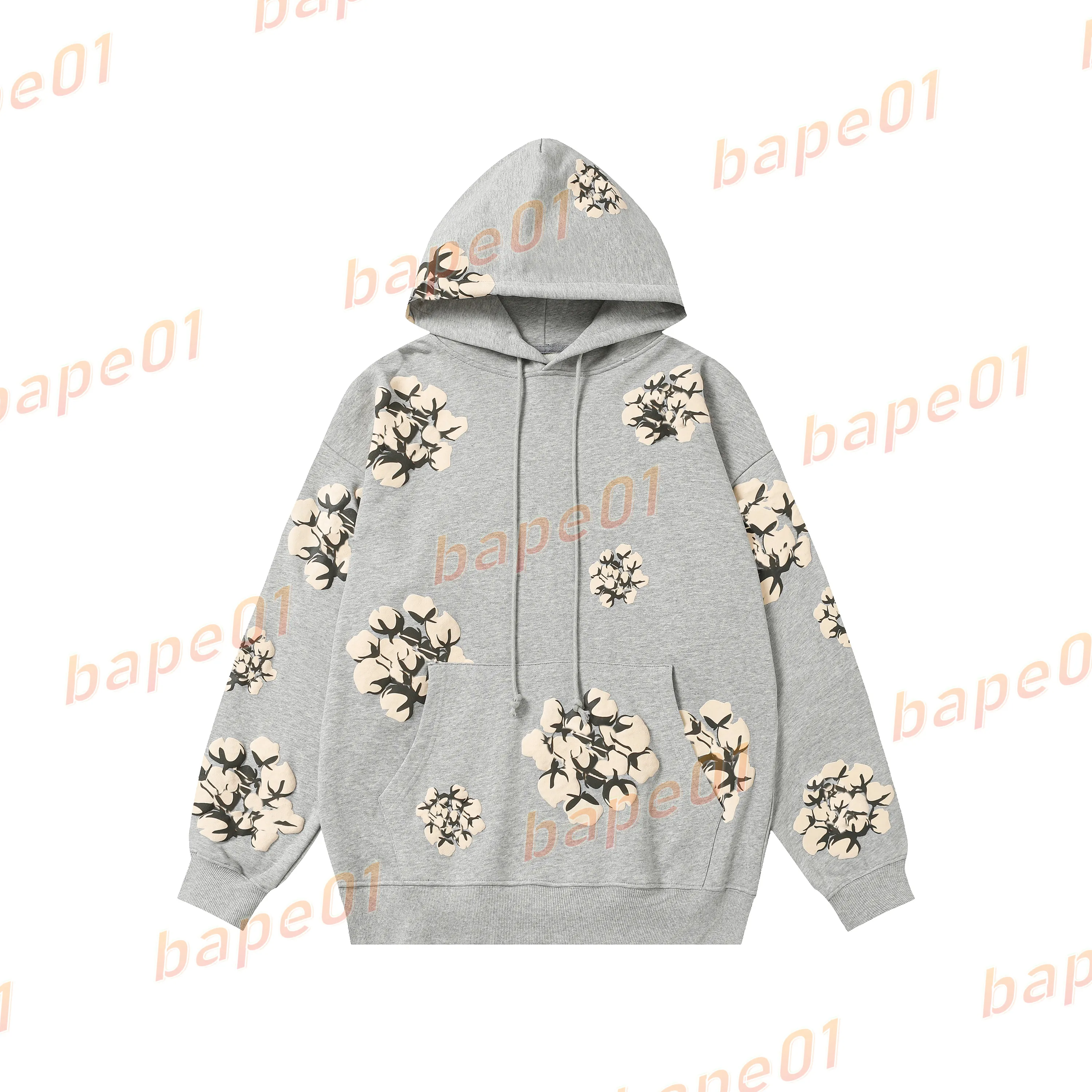 3D Foam Flower Hoodie: Fashion Men