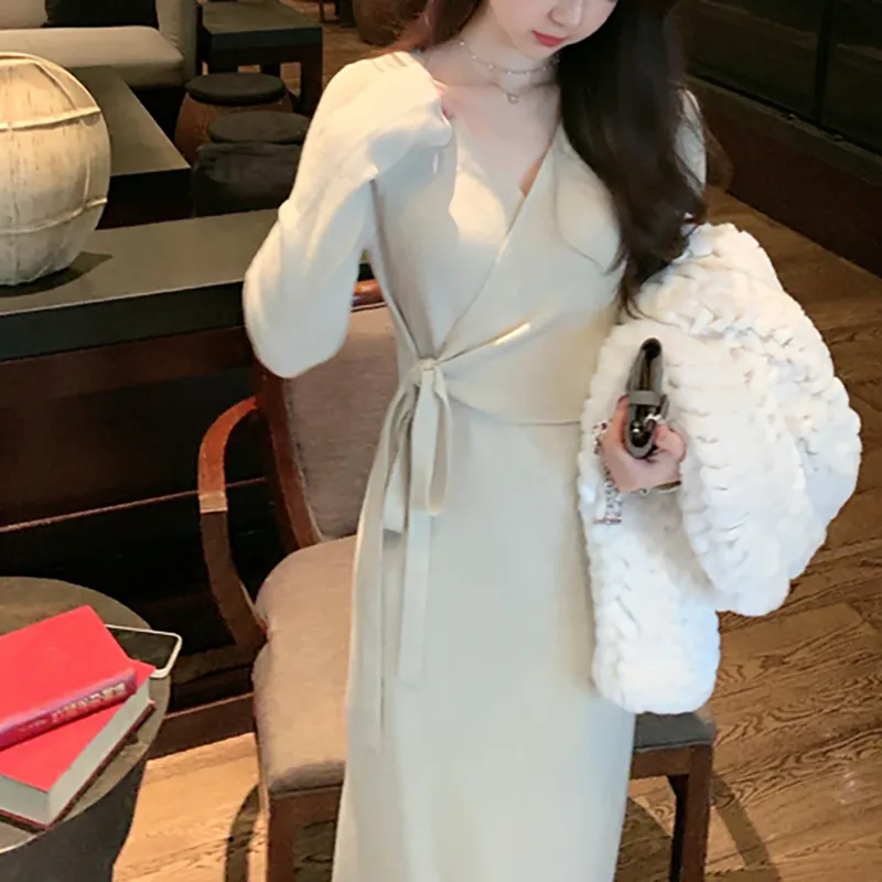 Premium Wool Sweater Dress: Elegant Lace-Up Knit for Autumn/Winter - Shop Now! from Dhgate Plus size Dresses - price 68.35 Premium Wool Sweater Dress: Elegant Lace-Up Knit for Autumn/Winter - Shop Now! from Dhgate Plus size Dresses - price 68.35