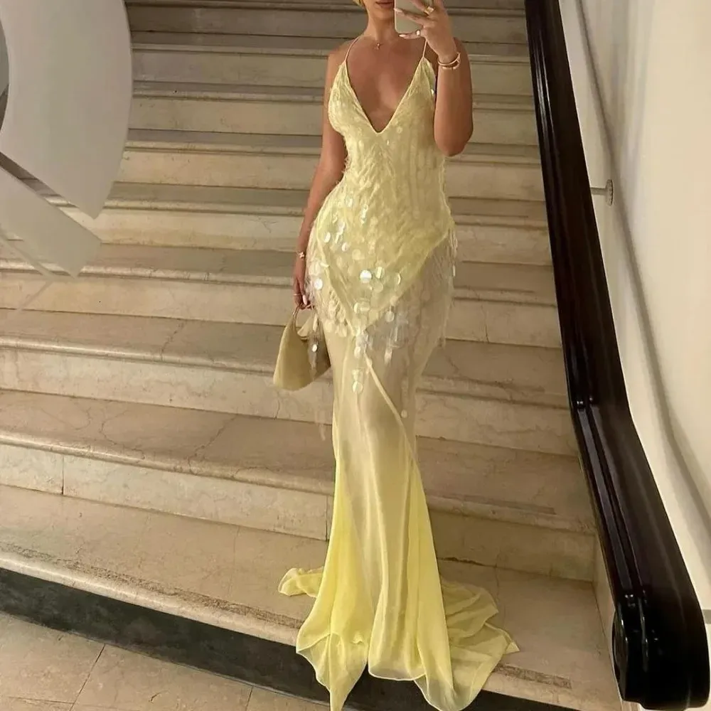 baby blue long sleeve dress ZAPAKASA Woman Mermaid Blue Long Prom Dress Spaghetti Straps Backless  Evening Dress main image 1