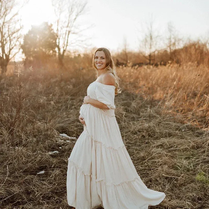 Bohemian Cotton Pregnancy boho maternity dress for Baby Shower and Photography Props - 250103 Bohemian Cotton Pregnancy boho maternity dress for Baby Shower and Photography Props - 250103