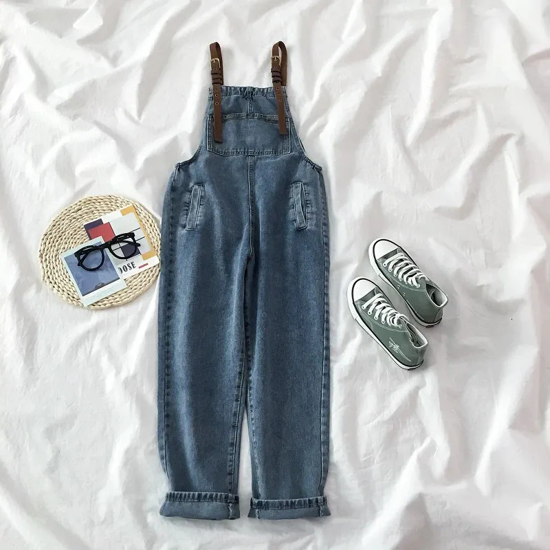 Denim Latzhose Damen Jeans Overalls Mit Taschen – Casual Retro Baggy Jumpsuit