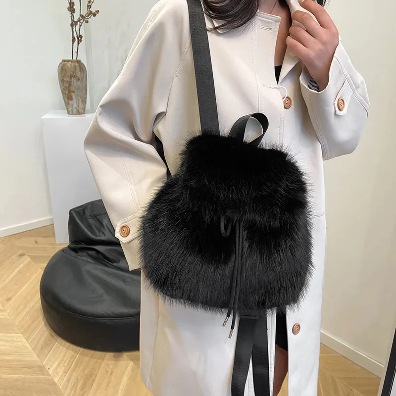 black fluffy mini backpack YiXiamo Cute 10 Inch PU with D-Ring & Removable Ball Charm for Teens & Women(black) black for a luxe Blackcraft Cult - Baphomet Mini
