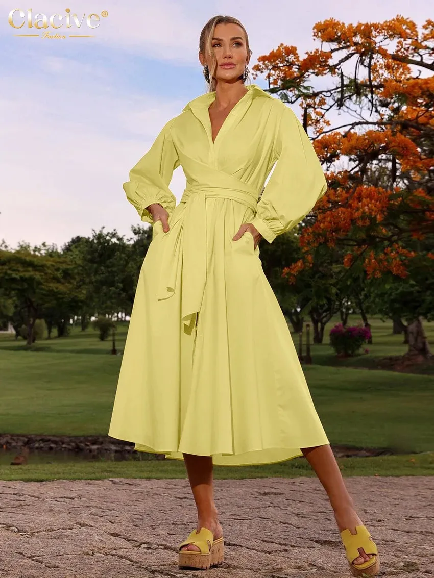 Clacive Womens Cotton Midi Dress Loose Fit Long Sleeve Casual Yellow Lace Lapel From Cool_jack, $27.57 In Bulk | DHgate.Com Clacive Womens Cotton Midi Dress Loose Fit Long Sleeve Casual Yellow Lace Lapel From Cool_jack, $27.57 In Bulk | DHgate.Com