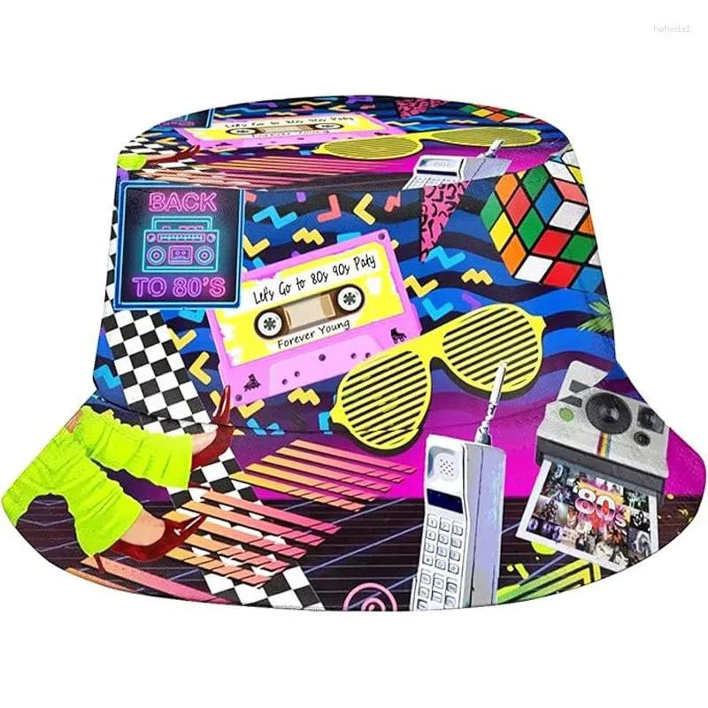 thumbnail image 2 of Tanksun Retro 80s 90s Bucket Hat For Women, Vntage 80s 90s Packable 2 of 13