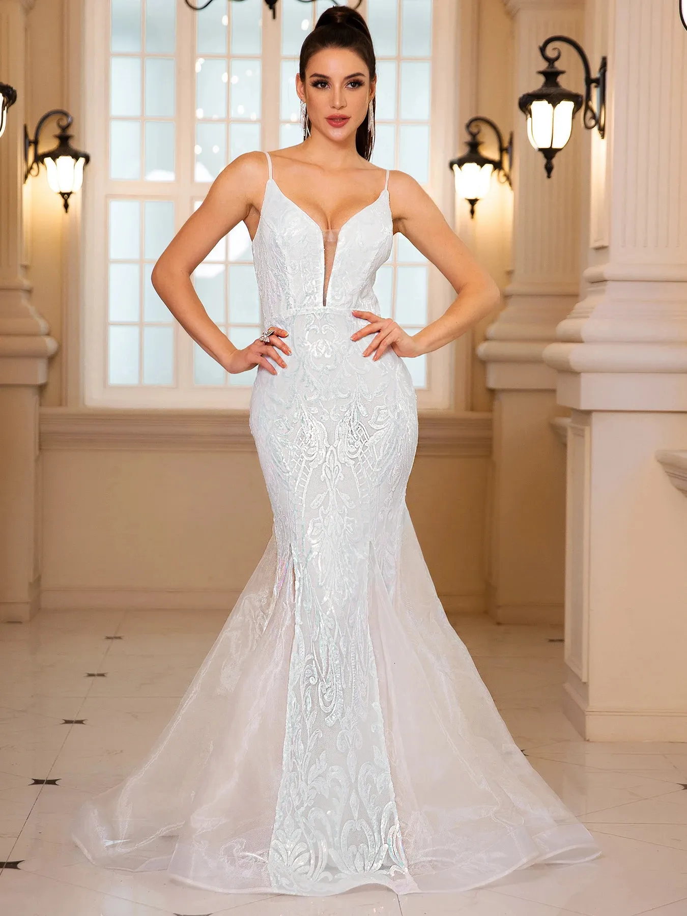 chinese dress ladies Sweetheart Lace Appliques Mermaid Wedding Dress Bridal Gown QW0828