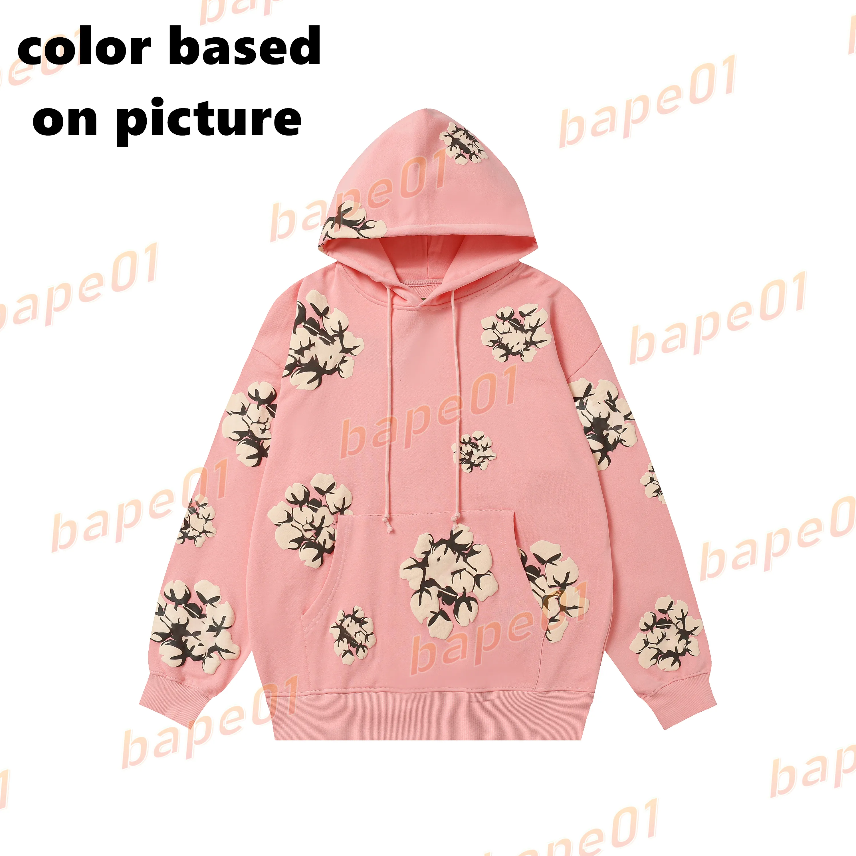 Fashion Mens Designer Hoodies 3D Foam Flower Pattern Men