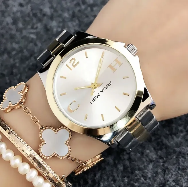 Women\'s Silver Band/Gold Dial Stainless Steel Luxury Quartz Analog Wrist Watch Decade Watch Women Silver Gold Stainless Steel Water Resist  main image 2