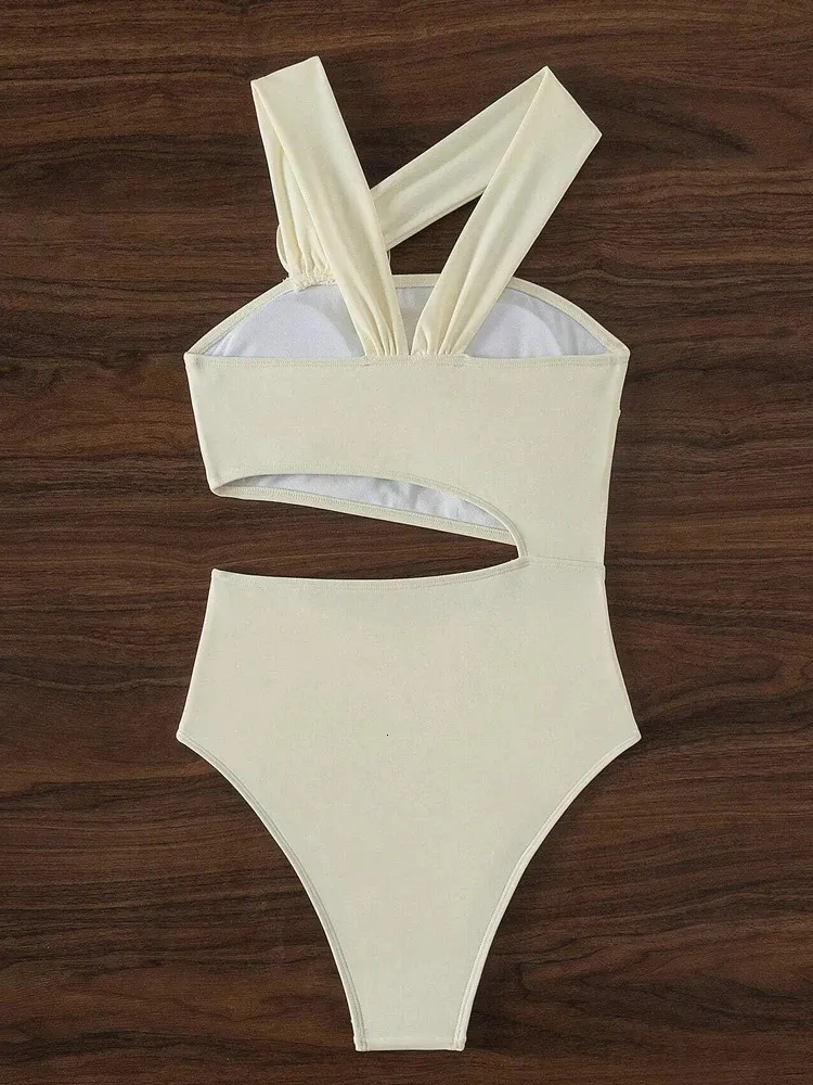 Vigorashely One Shoulder Monokini With 3D Rose From Domainstore