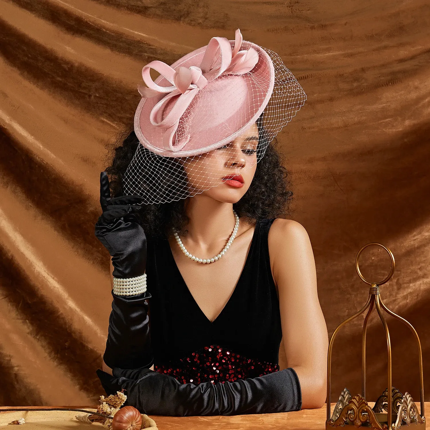 Women Sinamay Fascinators Derby Church Tea Party Wedding Flower Feathers New FUNUONY Hot Sale!! Fascinators Hats for Women Tea Party  main image 2