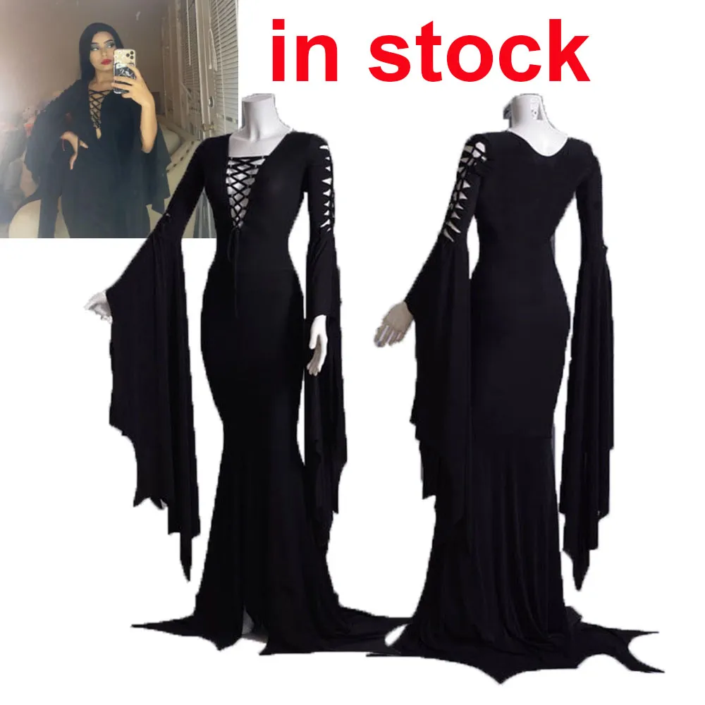 Plus Size Morticia Addams Cosplay Costume Gothic Maxi Dress Lace Up Gown from Dhgate Others Apparel - price 43.89 Plus Size Morticia Addams Cosplay Costume Gothic Maxi Dress Lace Up Gown from Dhgate Others Apparel - price 43.89
