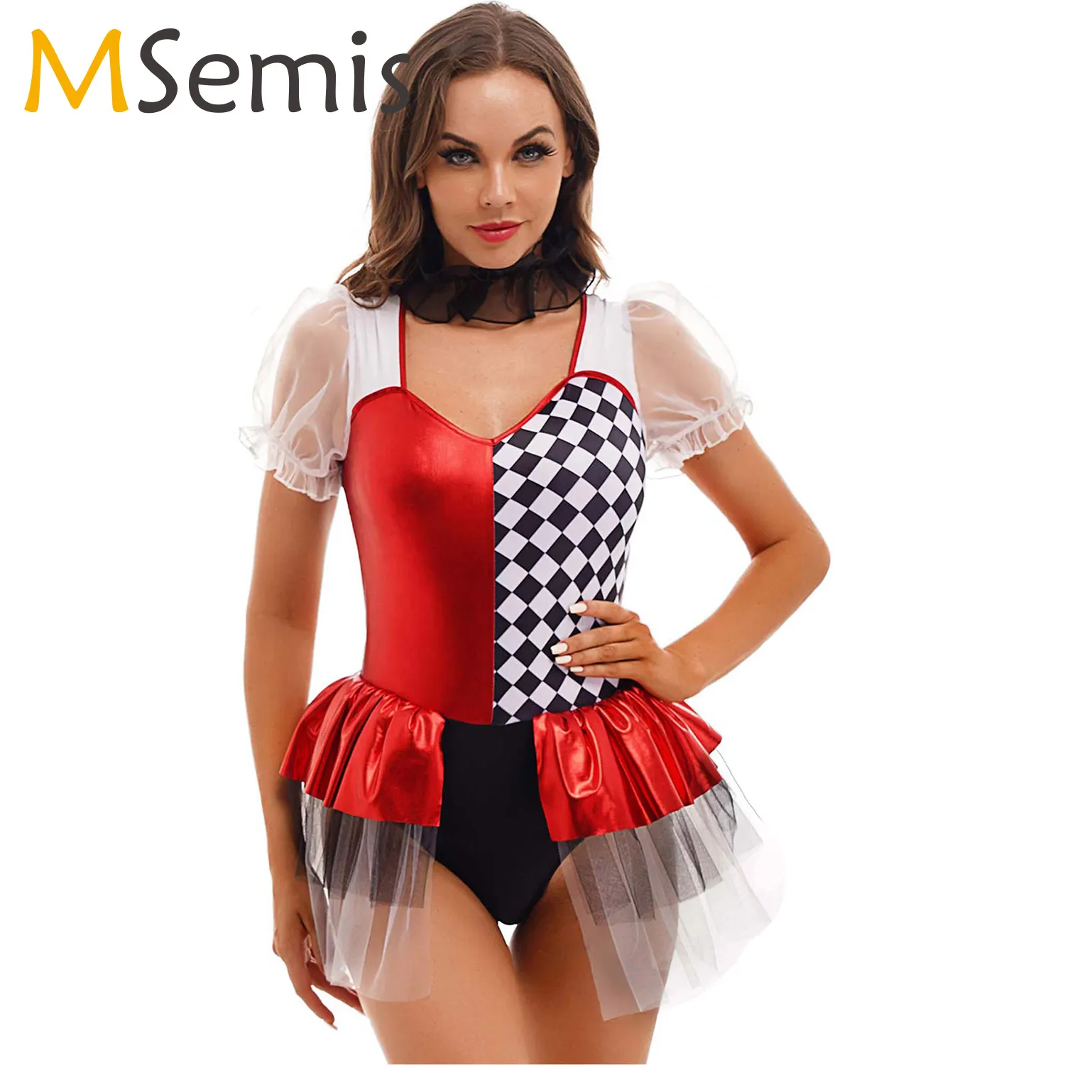 Naughty Clown Costume Womens Female Joker Circus Role Play Cosplay Carnival  Halloween Fancy Dress Skirted Leotard With Neckwear From  Uledemode_official, $17.56 | DHgate.Com