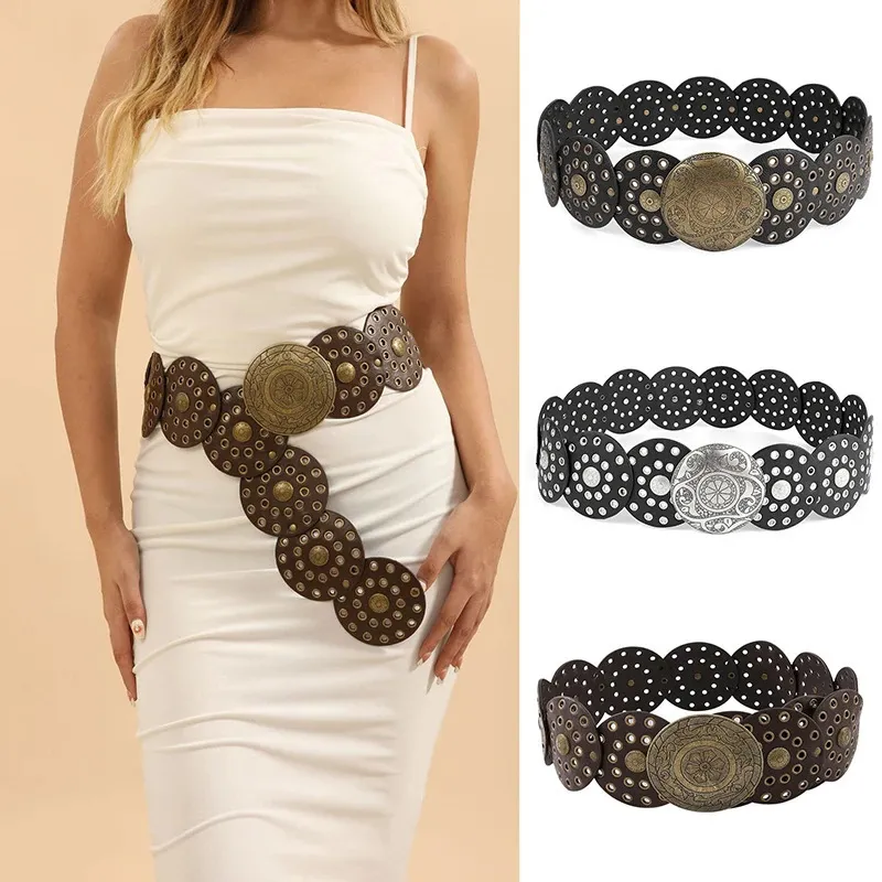 Wide Bohemian PU Leather Belt For Women Retro... From Huan05  display picture 3