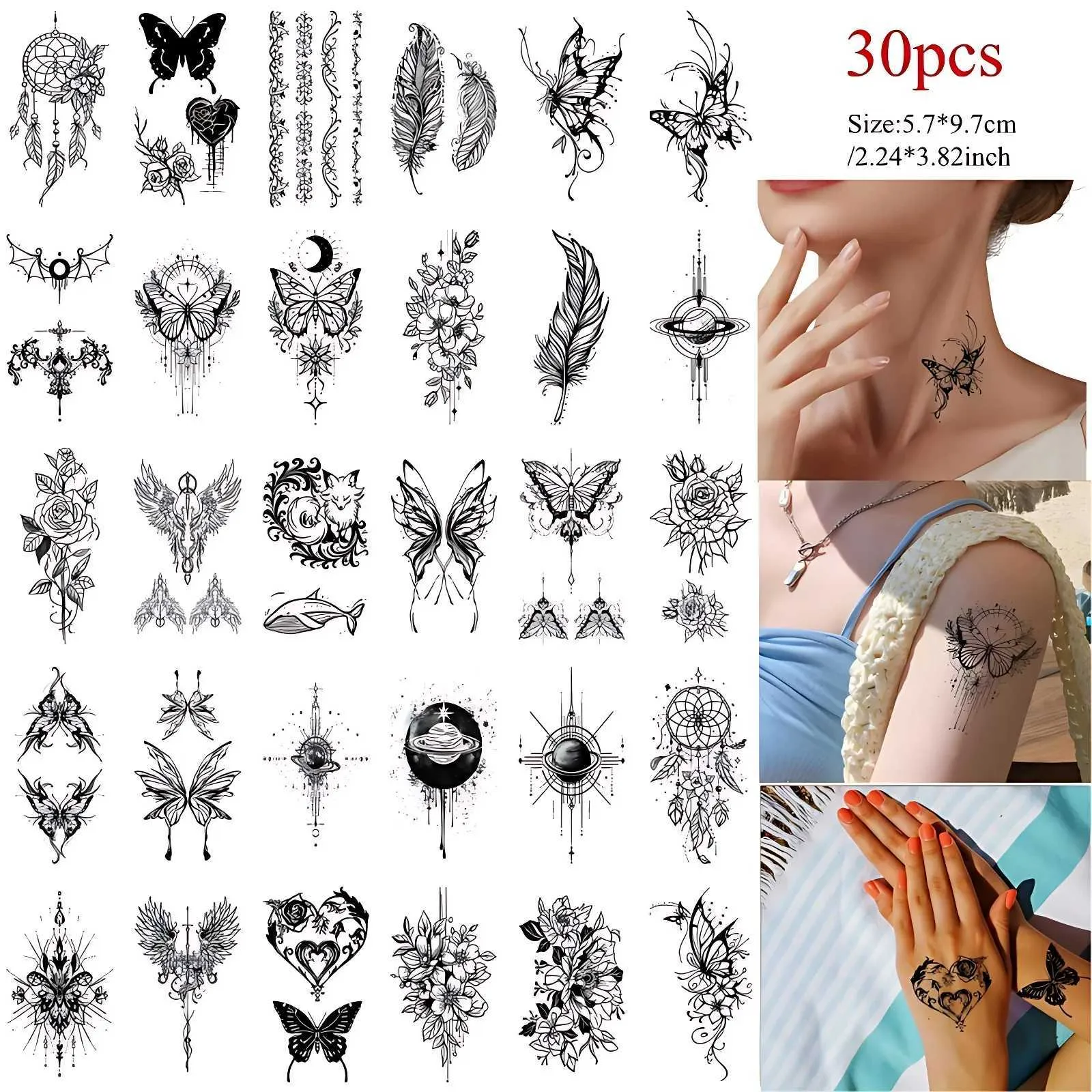 Risparmia alla grande su Set Di 30 Tatuaggi Temporanei Per Donne E Ragazze  Disegni Di Volpe, Aquila, Farfalla, Rosa, Terra Adesivo Adesivo ..., image size:1600x1600