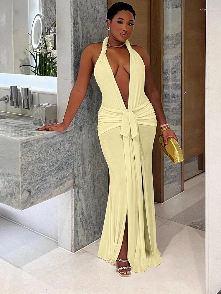 Halter V Neck Sexy Dress Y2K Backless Knot Ribbon... From Cnlongbida,  $18.37 In Bulk | DHgate.Com