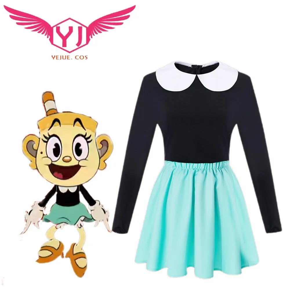 Save Big on Bulk Cuphead Mascot Costume Cuphead Show Chalice Cosplay  Costume Adult Women Kids Outfits, Black Top Green JK Skirt, Halloween  Fancy