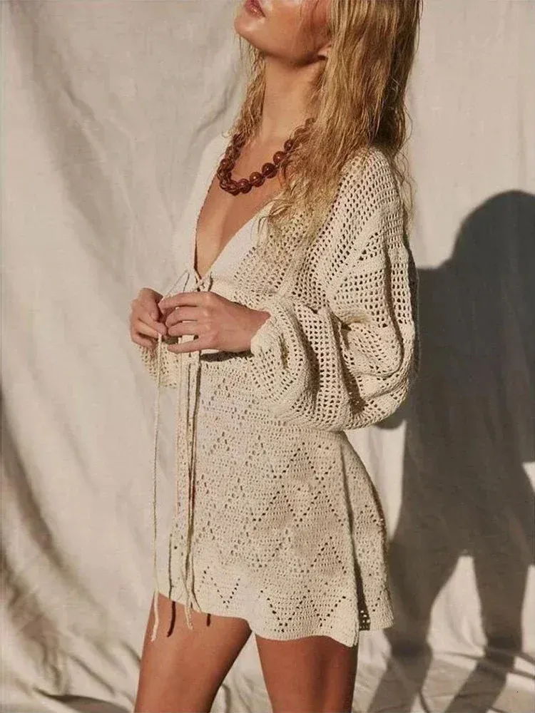 lerin knit 2-in-1 dress Illana Crochet Knit Maxi Dress Beige main image 0