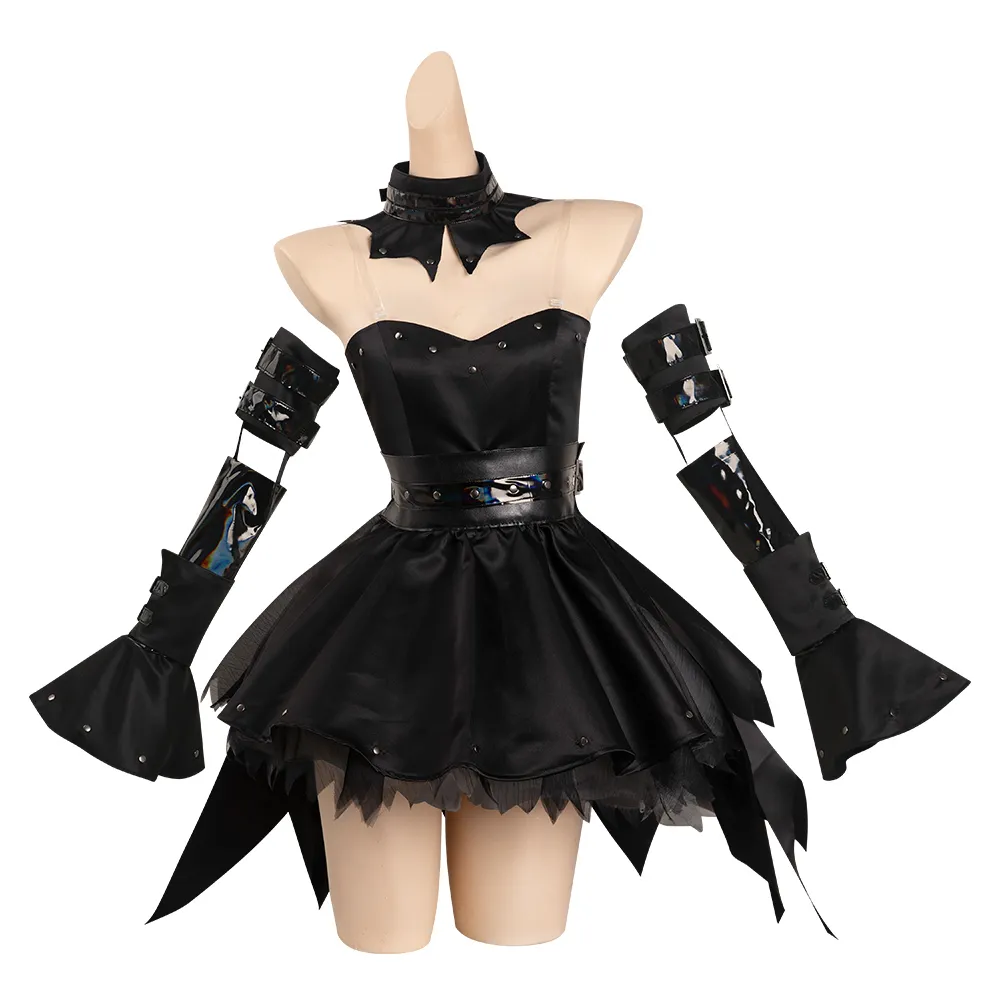 Freya Rie Tanaka Cosplay Costume Black Dress for Women Anime