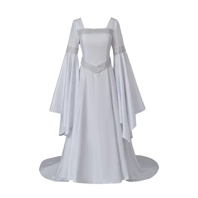 Galadriel Elf with Square Collar and Long Sleeves - Perfect for Role Play, Halloween and victorian evening gown