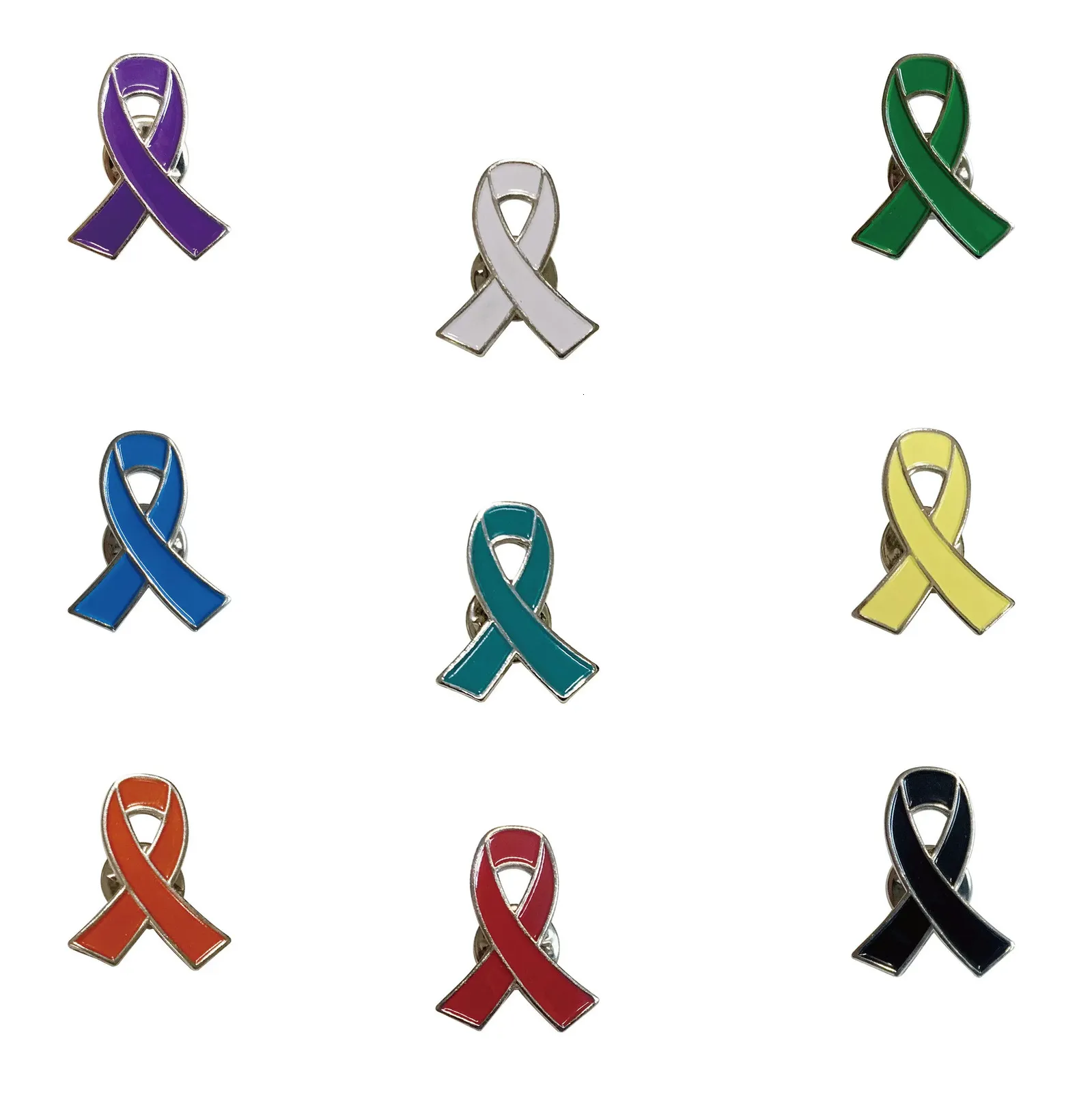 Ribbon Brooch Pins: Multicolor Awareness Ribbon Lapel Pins For Support ...