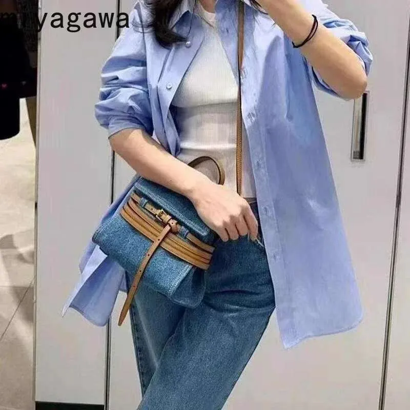 Miyagawa Nieuwe Stijl Mode Riem Cowboy Dames Top Handvat Tassen Retro Canvas Schoudertas Crosstas_voghion.com