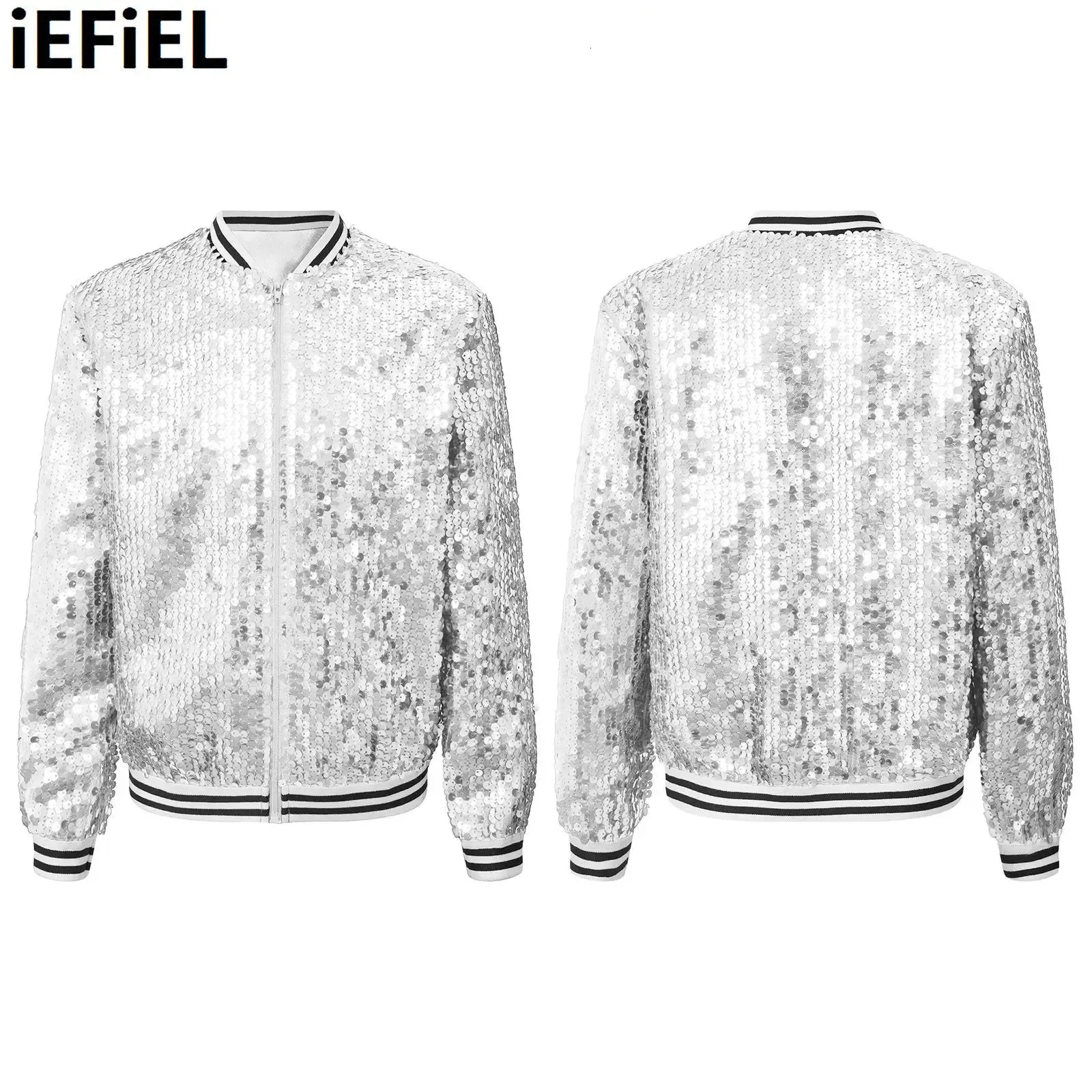 Paint Da Ballo Di Paillettes Ragazze Giacca Da Baseball A Manica