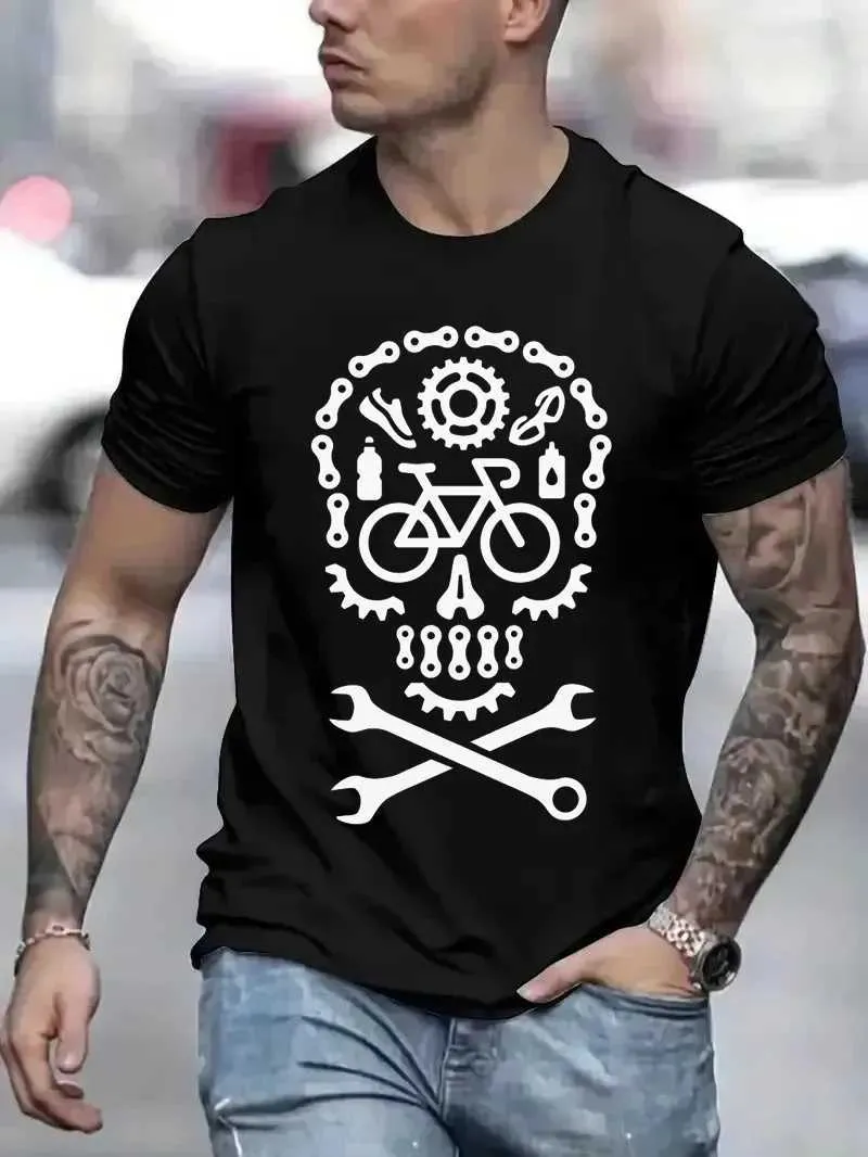 Camiseta De Esqueleto Retro De Bicicleta Dia De Los Muertos Para Hombres  Hip Hop Top Diversión, Casual, Mezcla De Algodón De 6,01 € | DHgate, image size:800x1066