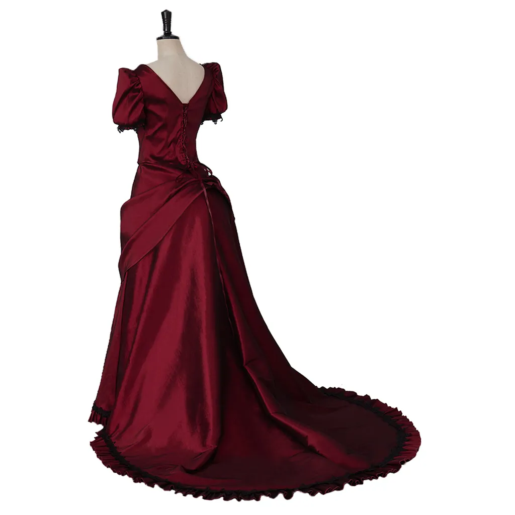 red southern belle dress Vintage 80s Southern Belle Dress Prom Gown Red White Ruffles Scallop Fit Flare M