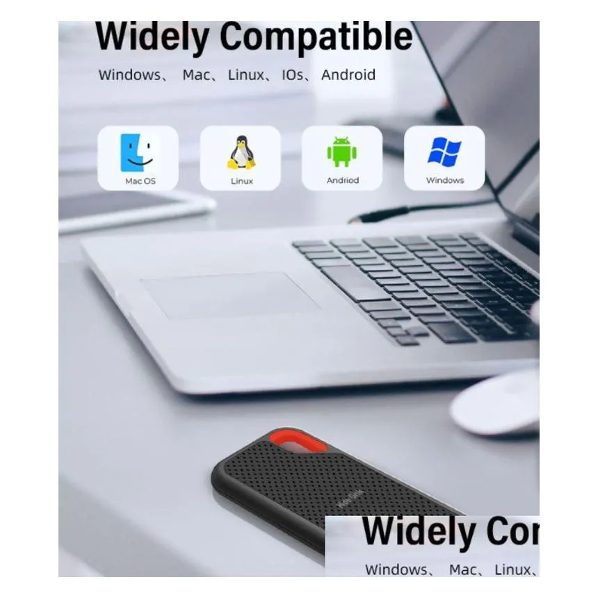 External Hard Drives Mobile Disk Ssd E60 256Tb 1Tb 2Tb 16Tb Hdd High Speed For Desktop/Pc/Ps5 Game Storage Devices Disco Duro Drop Del Otaue