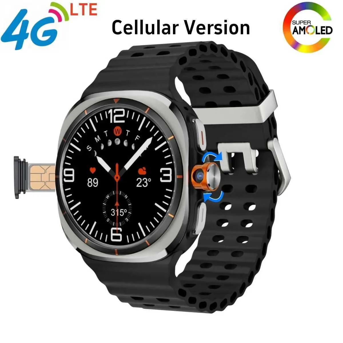 4G Android Smart Watch With AMOLED Display, Android
